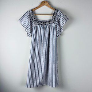 Hem & Thread Striped Peasant Dress S